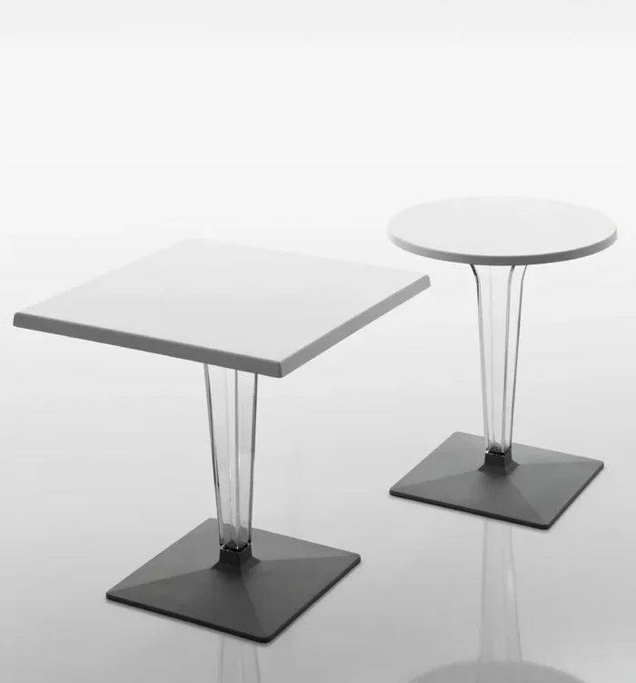 Ice – Tavolo quadrato contract Eurosedia base trasparente e ghisa cm 80x80x75h – vari colori