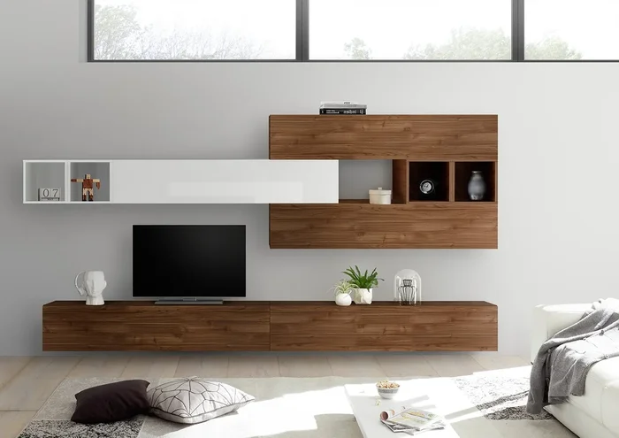 Lunas – Parete living sospesa componibile design moderno – vari colori