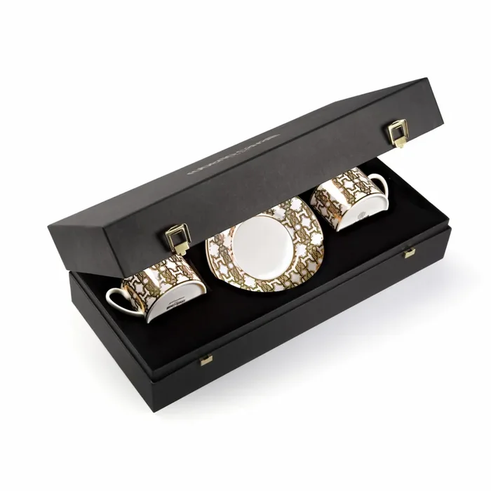 Luxury Box con 2 Tazze da Tè Monogram Gold – Roberto Cavalli