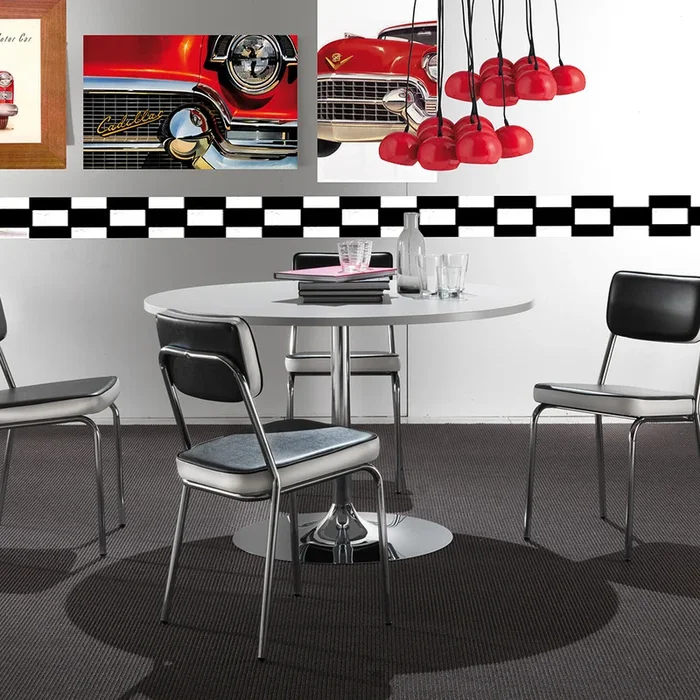 Max – Tavolo tondo moderno base in metallo cromato piano bianco opaco – varie dimensioni