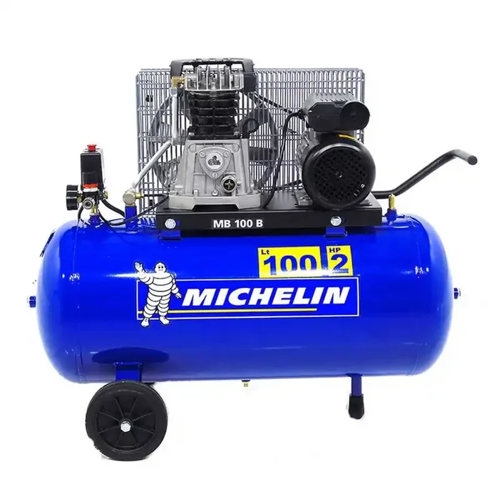 Michelin MB 100 B – Compressore aria elettrico monofase a cinghia – Motore 2 HP – 100 lt