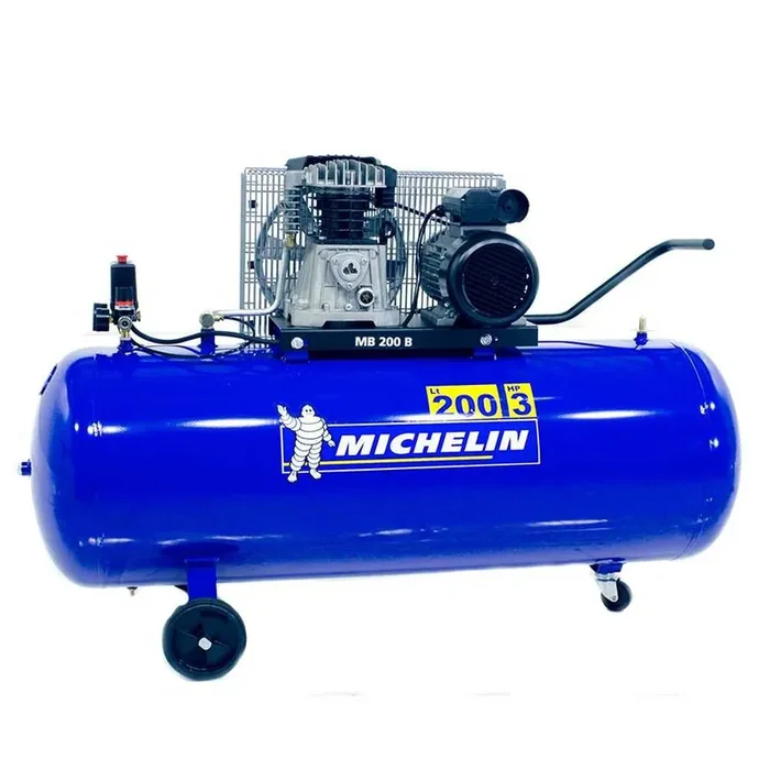 Michelin MB 200 3B – Compressore aria elettrico monofase a cinghia – Motore 3 HP – 200 lt