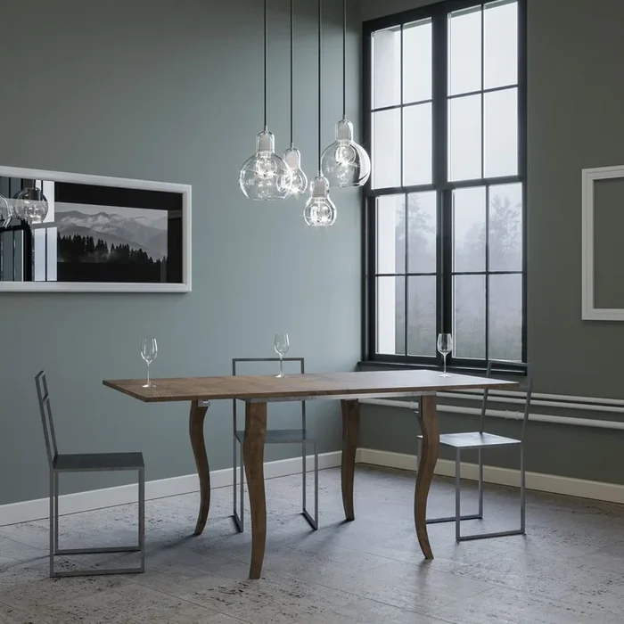 Milo Libra – Tavolo quadrato classico allungabile in legno cm 90/180x90x78h – vari colori