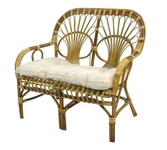 Niedriges Rattan-Gartensofa mit Kissen 105x65H44 /62 /90cm Adami Sole