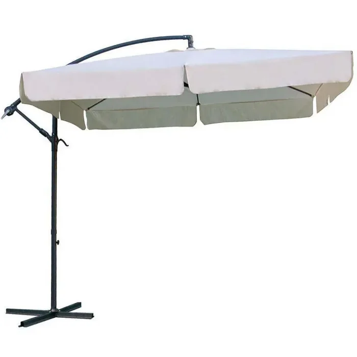 Ombrellone da Giardino Almeria Decentrato 2,5×2,5 m in Acciaio Ecrù