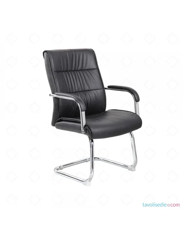 Poltrona Attesa Los Angeles Ecopelle Nera