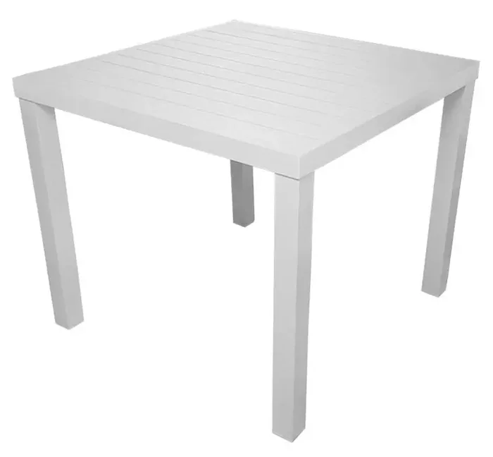 Quadratischer Gartentisch 80×80 cm aus Vorghini San Vincenzo Weißaluminium