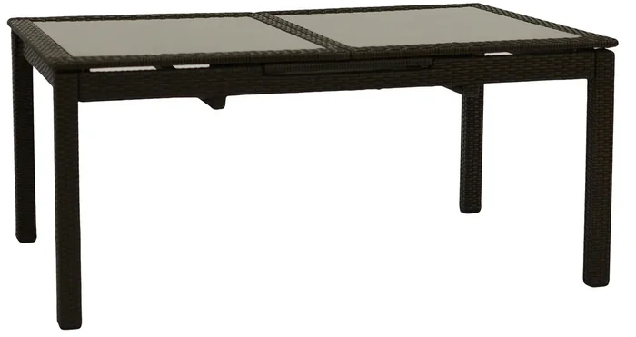 Rechteckiger Gartentisch ausziehbar 200 /260cm in Polyrattan Adami Adila Nussbaum