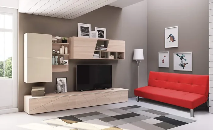 Rizzetti Ginger Red Kunstleder Liegesofa 2 Sitze