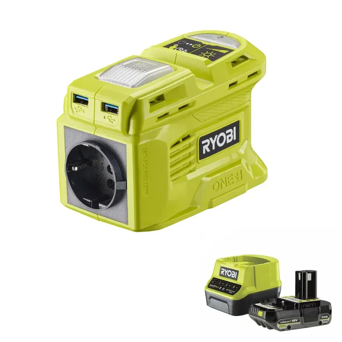 Ryobi RY18BI150B-0 – Inverter 18V 2Ah – Potenza 150 W – Funzione caricabatterie
