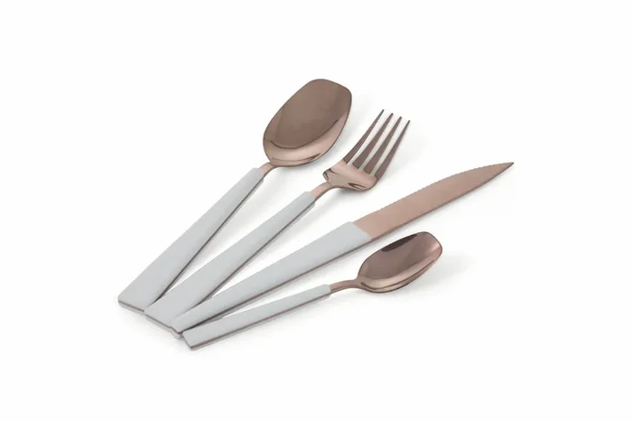 Service-Set Besteck 24-teilig in Stahl Villa d‘Este Home Tivoli Kupferweiß