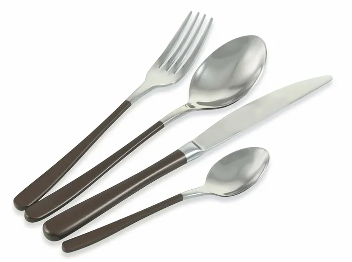 Service-Set Besteck 24-teilig in Stahl Villa d‘Este Home Tivoli Officina Brown