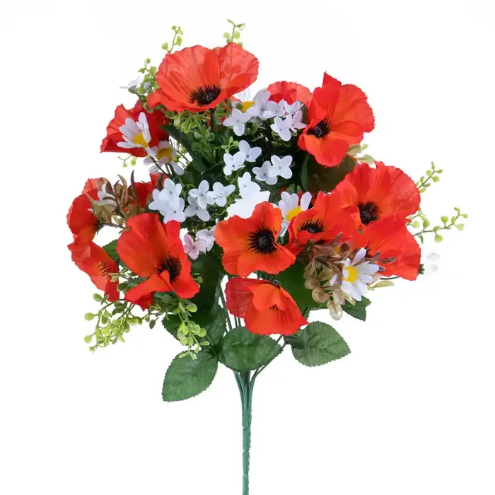 Set 2 Bouquet Artificiale Papaveri Artificiale /daisy X 14 44 cm