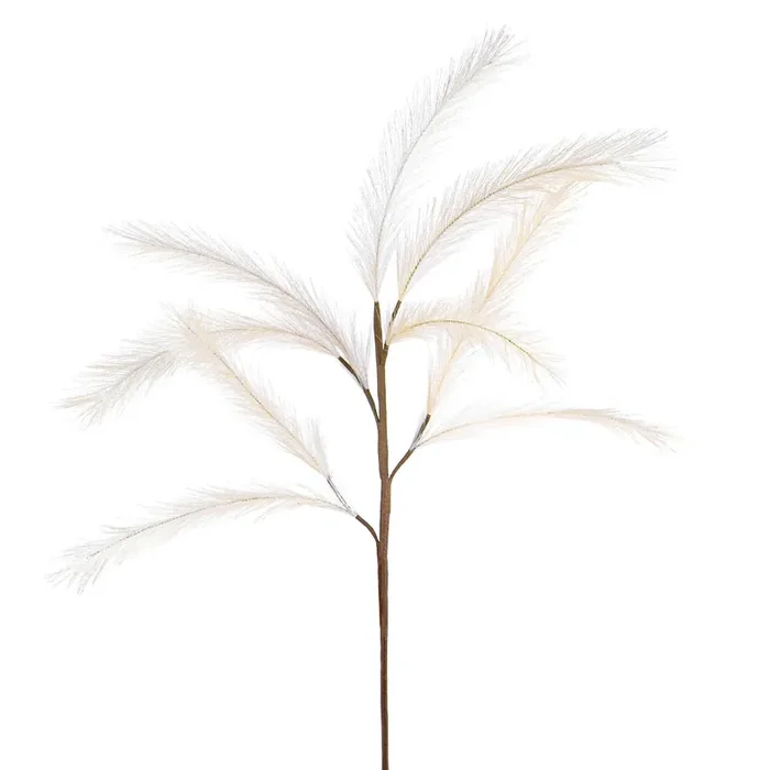 Set 6 Pampas Artificiale con Diramazioni Altezza 65 cm Bianco