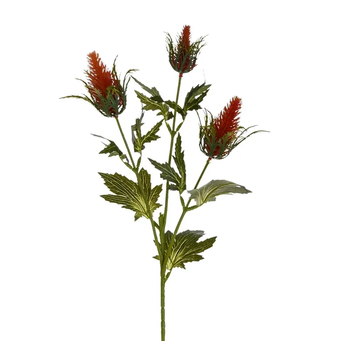 Set 6 Piante Artificiali di Eringium con Fiori Altezza 68 cm Arancio