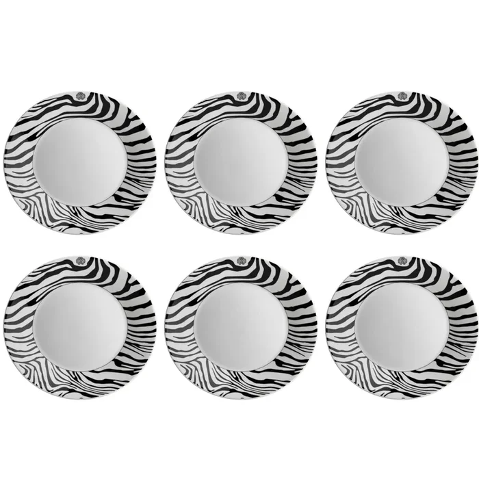 Set 6 Piatti Fondi Zebrage – Roberto Cavalli