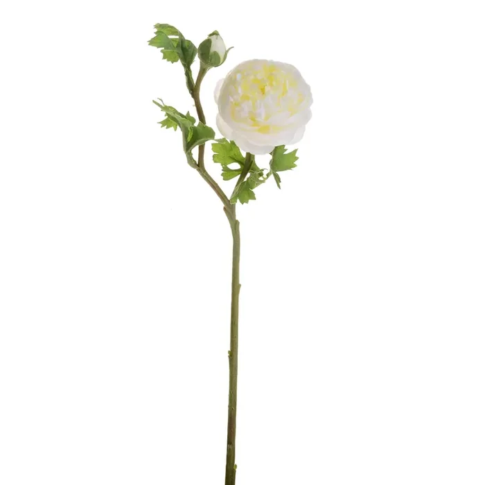 Set 8 Ranuncoli con 2 Fiori Artificiali Altezza 46 cm Bianco