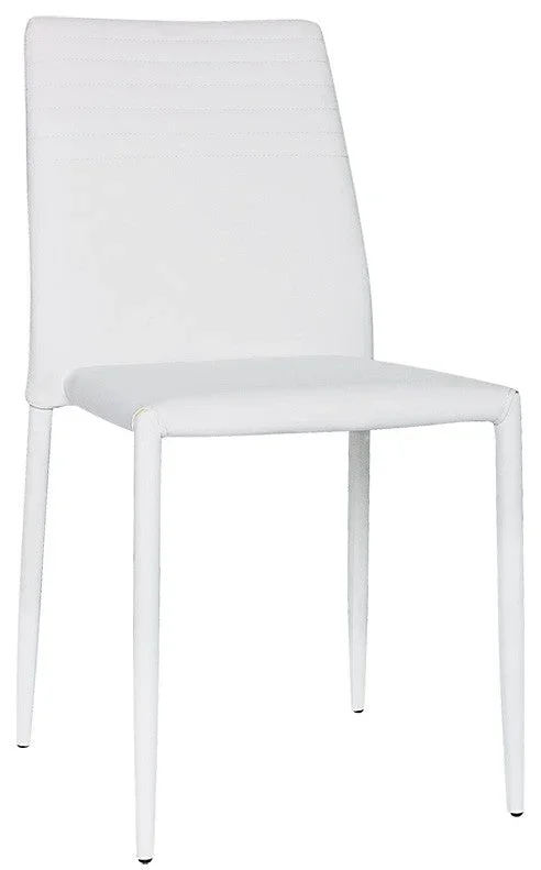 Set da 2 Sedia bianca in ecopelle e metallo per cucina bar ristorante