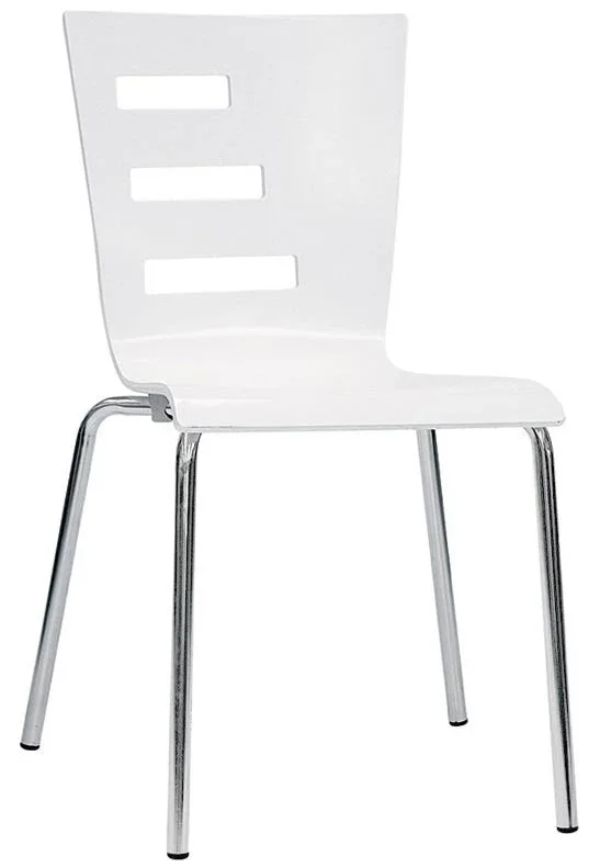 Set da 2 Sedia moderna da ristorante bianca con scocca in legno multistrato