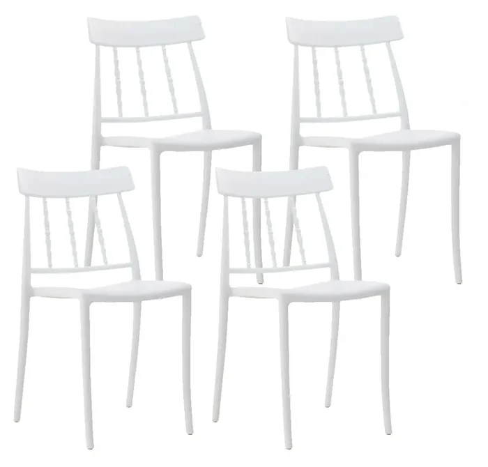 Set mit 4 Stühlen 84 x 46 x 52,5 cm aus weißem Propylen
