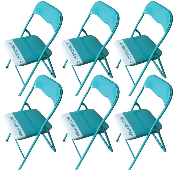 Set mit 6 Klappstühlen Soriani Aquamarine aus Metall