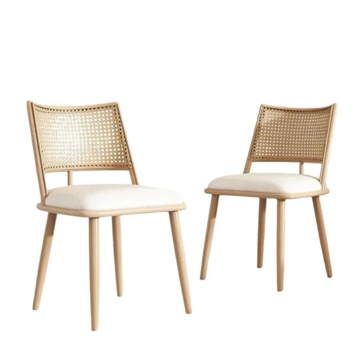 Set Sedie 2/6 Pezzi Cucina Sala Pranzo Rattan Legno Pelle Vimini Accessori Arredamento Casa