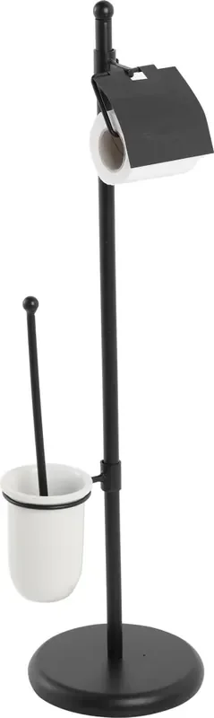 Stehender Toilettenbürstenhalter und Rollenhalter aus Eisen