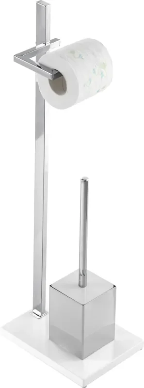 Stehender Toilettenpapierhalter Weiß Chrom