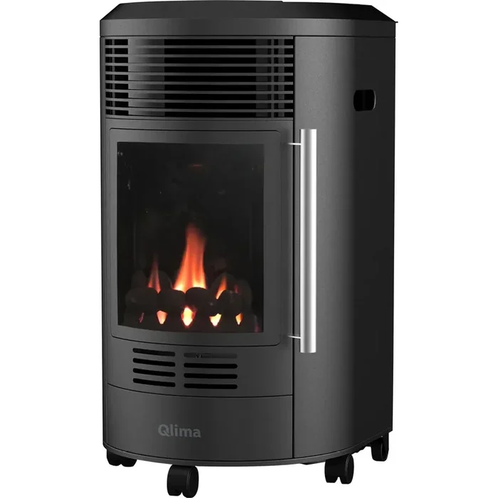 Stufa a gas fiamma rossa Qlima 3,4 kW nero