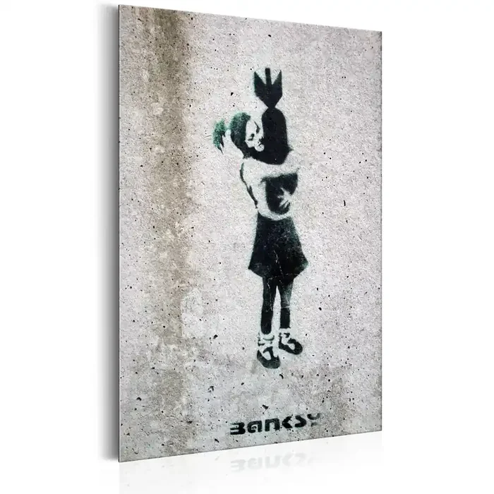 Targa In Metallo – Bomb Hugger By Banksy 31x46cm Erroi