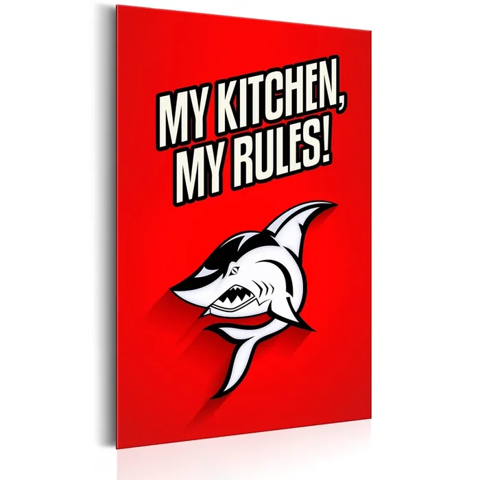 Targa In Metallo – Funny – My Kitchen, My Rules! 31x46cm Erroi
