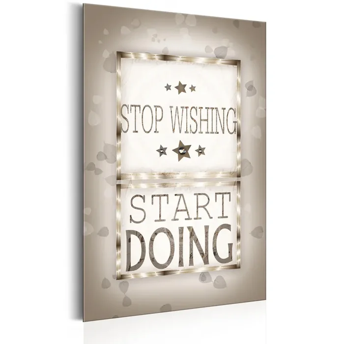 Targa In Metallo – Sentences – Stop Wishing 31x46cm Erroi