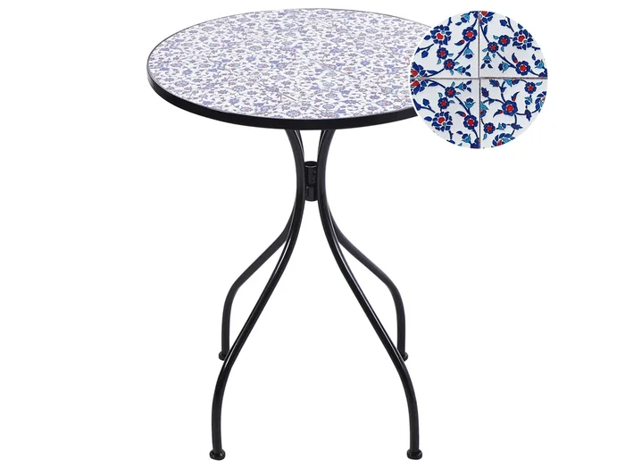 Tavolino Bistrot CAMPRENA 60 cm 60 cm Metallo Nero