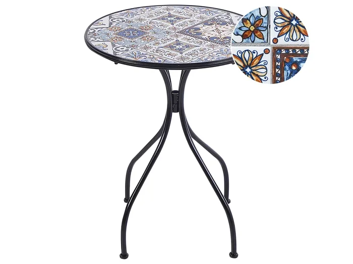 Tavolino Bistrot CIVITA 60 cm 60 cm Metallo Nero