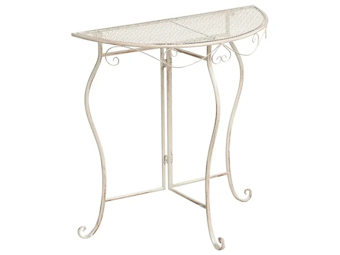 Tavolino Bistrot FOLELLI 80 cm 36 cm Metallo Beige chiaro