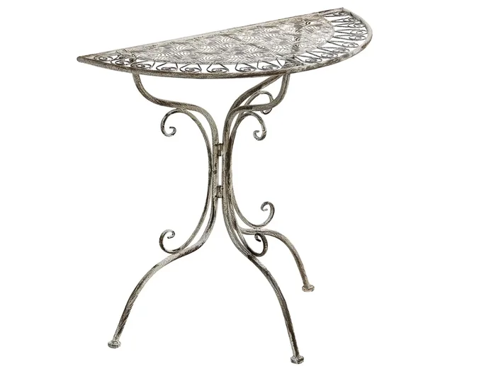 Tavolino Bistrot NURRA 80 cm 36 cm Metallo Grigio