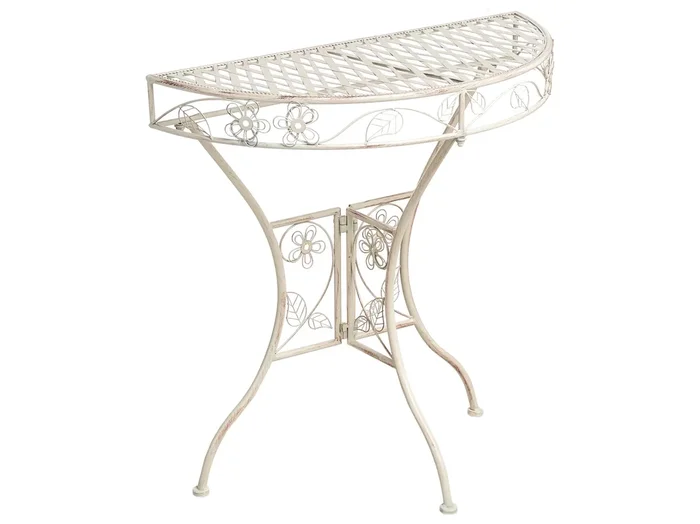Tavolino Bistrot YAVIZA 80 cm 36 cm Metallo Beige chiaro