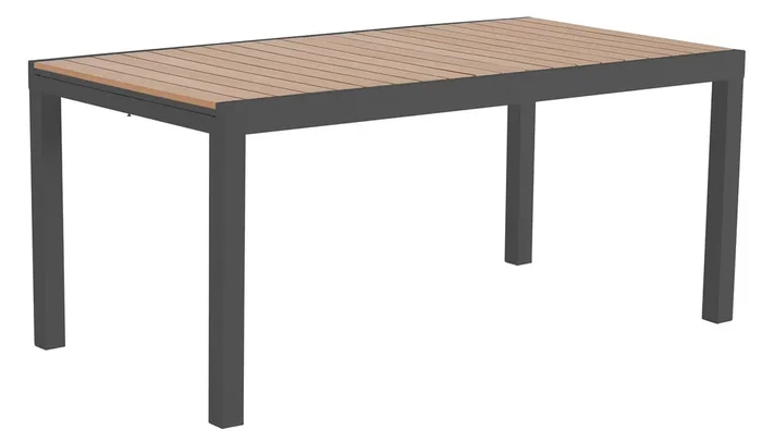 Tavolo Allungabile da Giardino 170 /230x90x74 cm in Alluminio Grigio Scuro