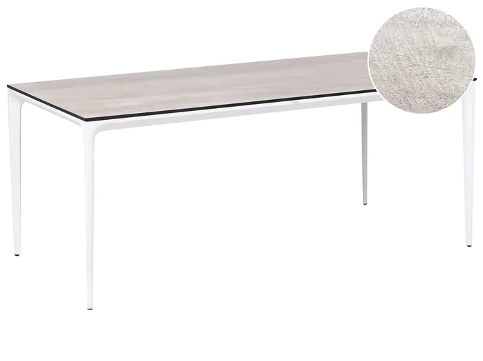 Tavolo da pranzo da giardino SOVARETO 180 cm 90 cm Simil legno Grigio chiaro