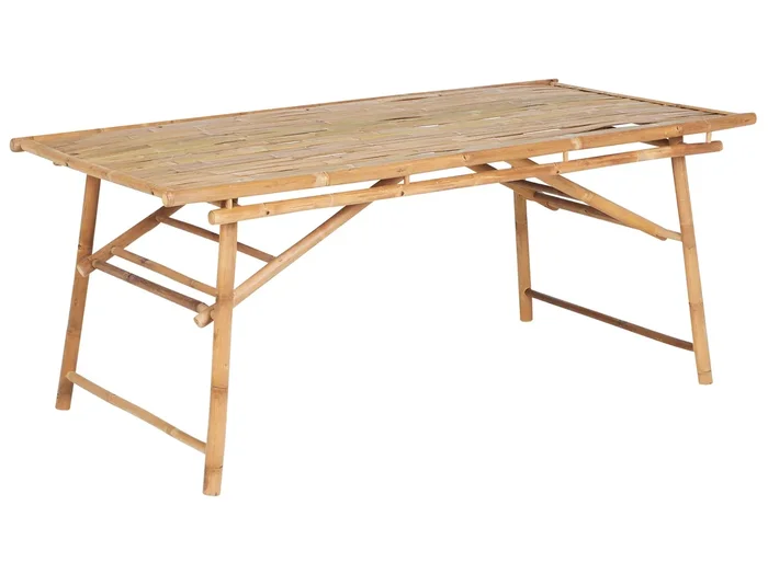 Tavolo da pranzo da giardino TINDARI 180 cm 90 cm Legno di bambù Marrone chiaro