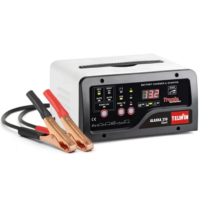 Telwin Alaska 210 Start – Caricabatterie, avviatore e mantenitore – Batterie al Piombo 12/24V