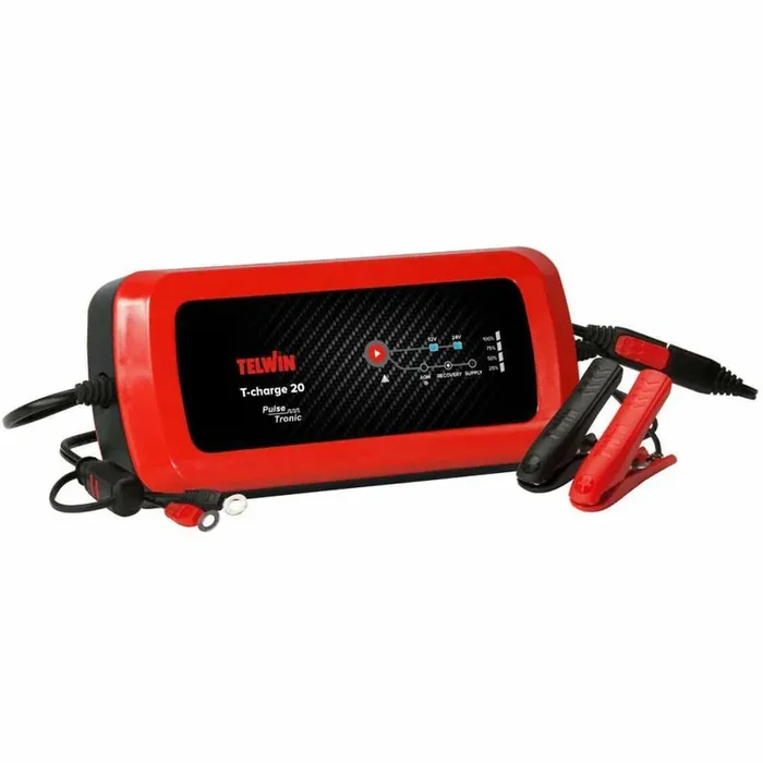 Telwin T-Charge 20 – Caricabatterie e mantenitore – batterie al Piombo 12-24V – 110 W