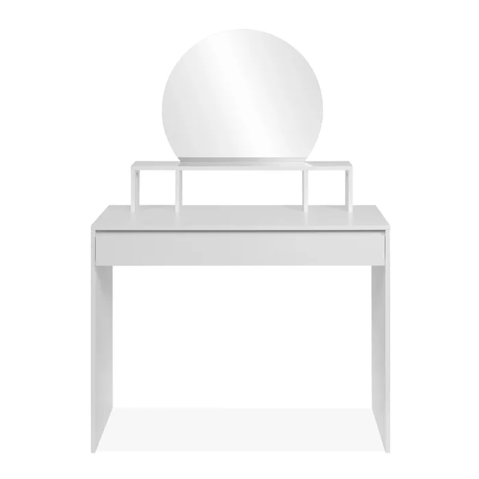 Tocador con 1 specchio arrotondato, 3 vani superiori e 1 grande cassetto, 100 cm – IMAGE