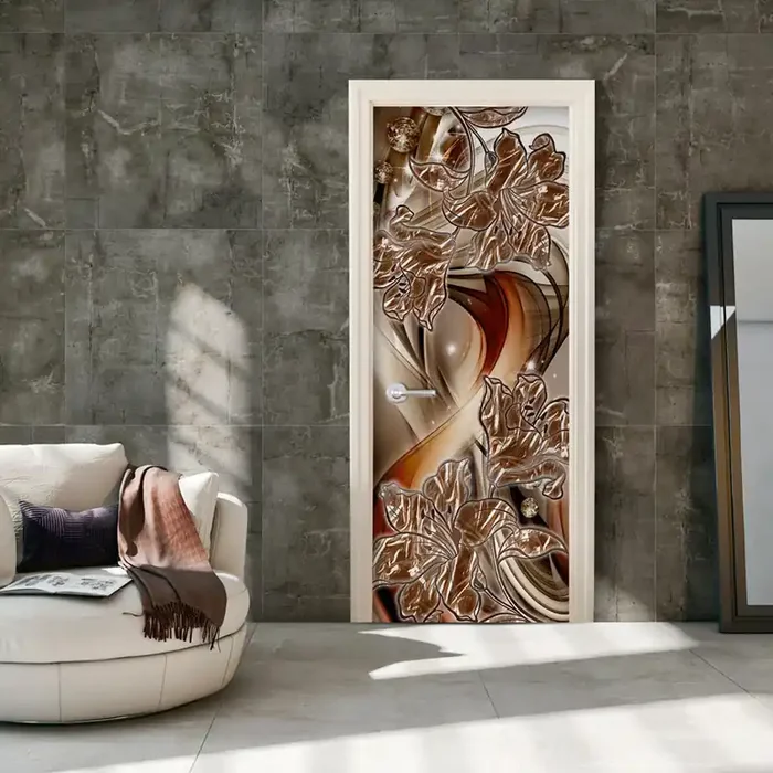 Türtapete – Abstraktion und Blumen I 70x210cm Erroi