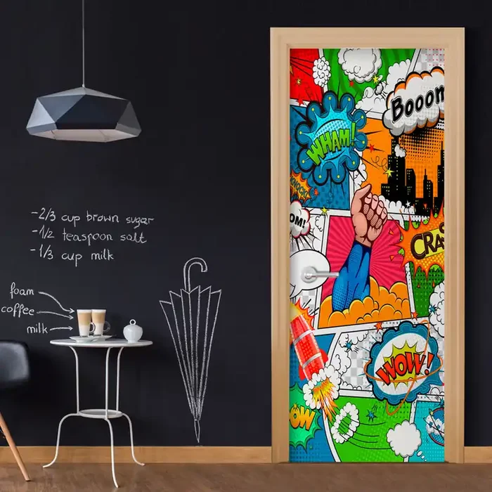 Türtapete Wandbild – Comicwelt 80x210cm Erroi