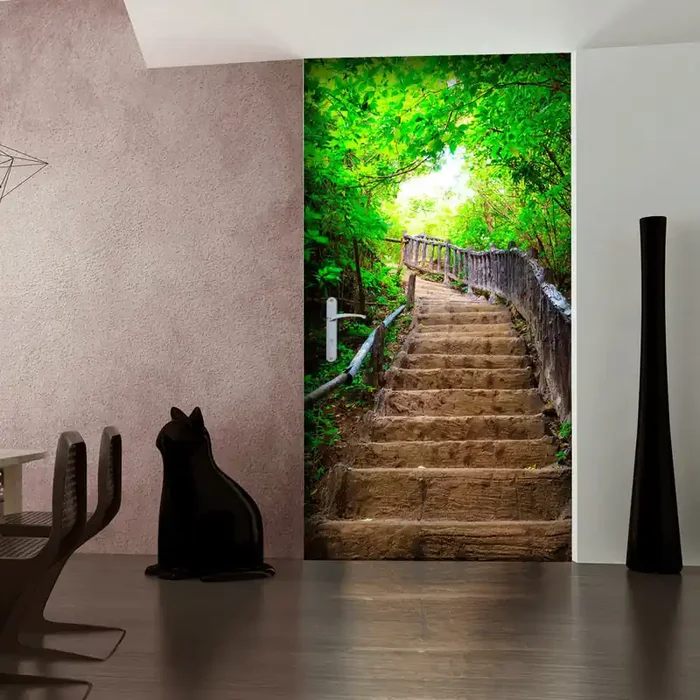 Türtapete Wandbild – Treppe aus der Natur I 90x210cm Erroi