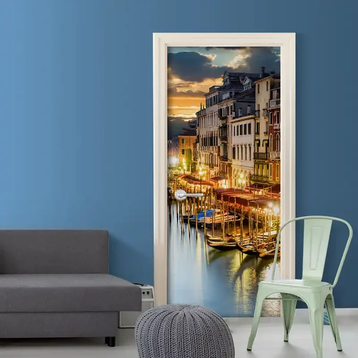 Türtapete Wandbild – Venezianischer Hafen 100x210cm Erroi