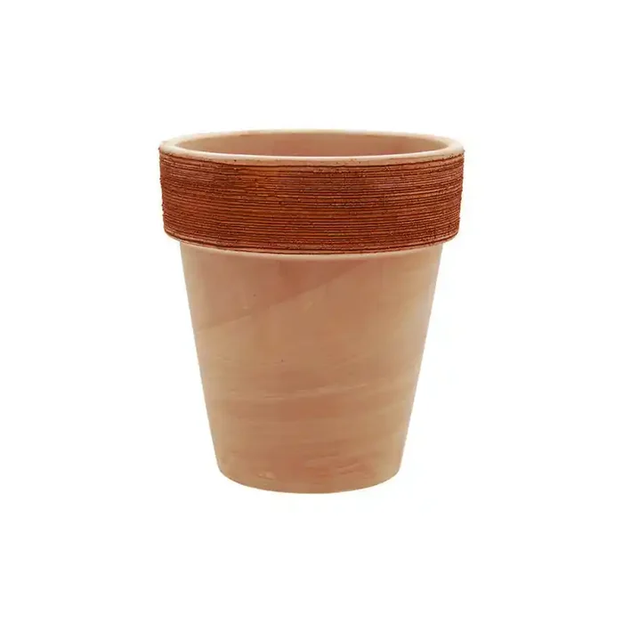 VASO ALTO GRAFFIATO IN ARGILLA ø 31 CM