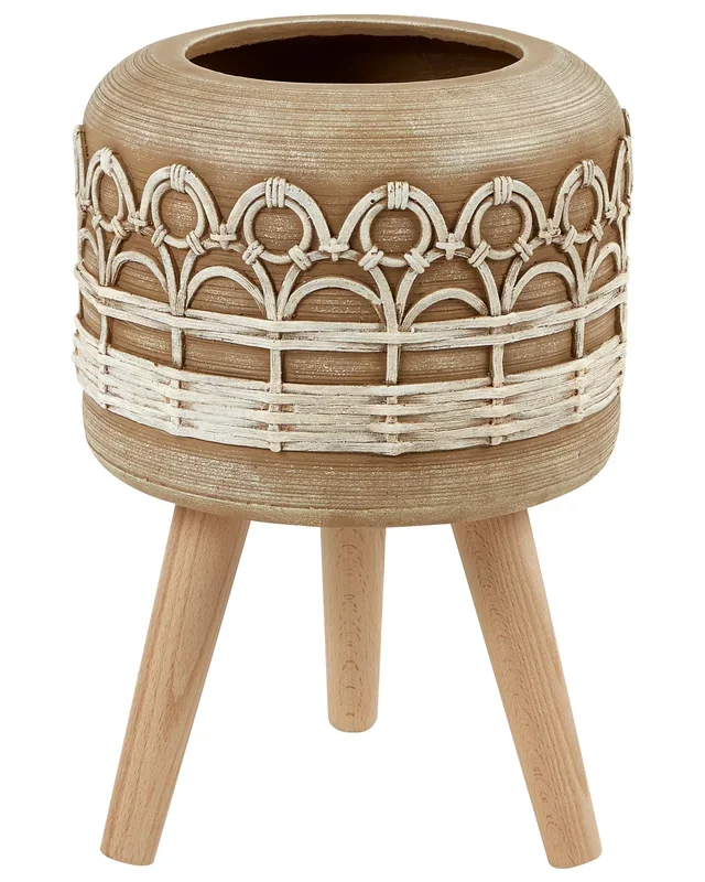 Vaso per piante rialzato CYRTOMIUM 27 cm Marrone chiaro