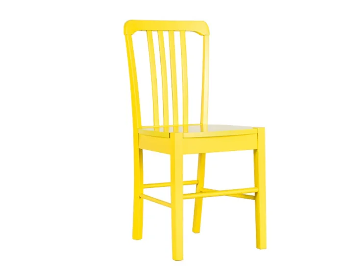 Visson Stuhl aus gelb lackiertem Holz